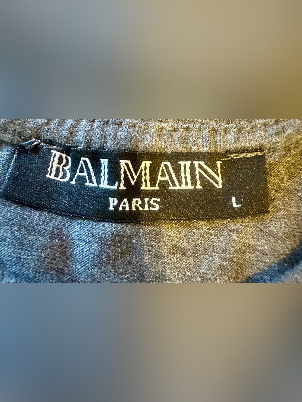 Balmain Gray Short-Sleeve Logo Tee - Picture 2 of 2